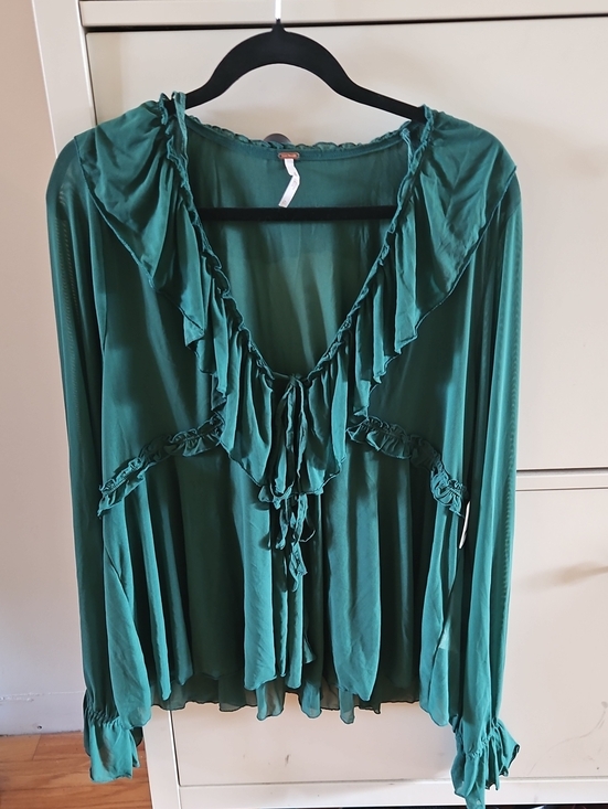 Free People Tops - Free People Fearless Longsleeve Top In Emerald Green Size XL
